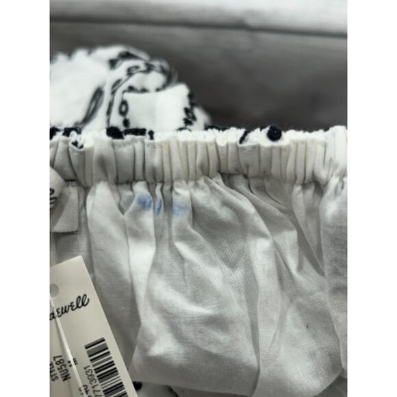 NWT Madewell Womens Embroidered Deep V-Neck Midi Dress Bandana White Size M - Picture 9 of 13